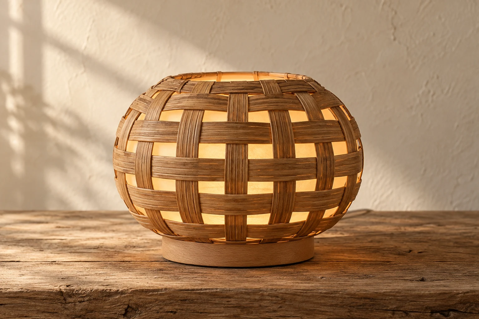 Asa Basket, toasted rattan night light